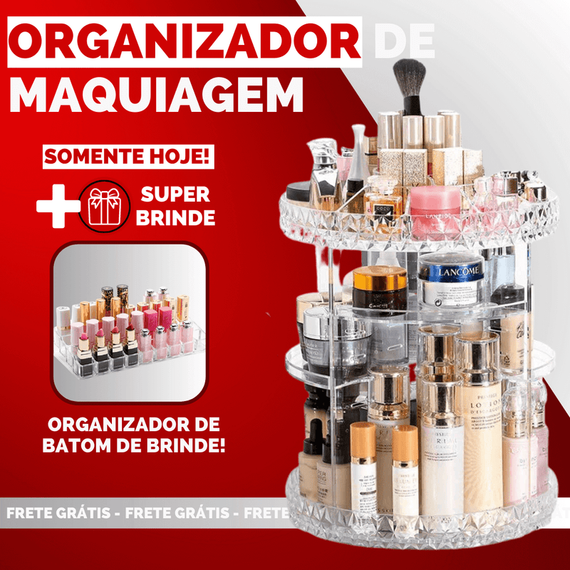 Organizador de Maquiagem Giratório 360º (ULTIMO DIA DE PROMOÇÃO)