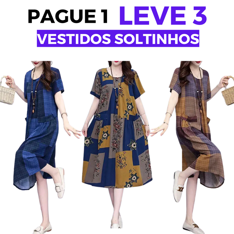 [PAGUE 1 LEVE 3] Vestido Soltinho Antonella™ Estilo Barroco / Celebre a Vida com Leveza e Estilo!